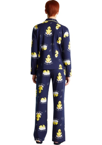 Genç Kadın Ördek Desenli Pamuklu Pijama Takımı Ev Giyimi Fonksiyonel Dayanıklı Kaliteli Şık fırsatları