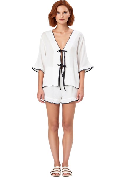 Kadın Fiyonklu Müslin Pijama Takımı Fonksiyonel Dayanıklı Kaliteli Konforlu Estetik Modern modelleri