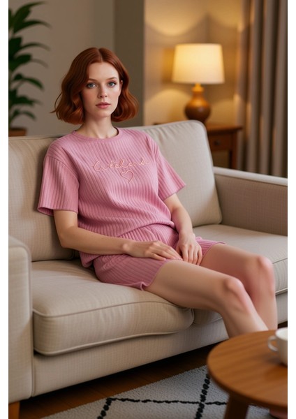 Kadın Için Fitilli Pijama Takımı Fonksiyonel Dayanıklı Kaliteli Konforlu Estetik Premium Şık indirimleri