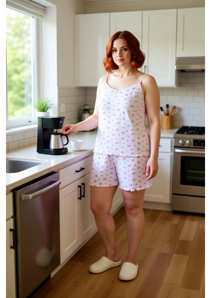 Kadın V Yaka Ince Askılı Çiçek Desenli Pijama Takımı Fonksiyonel Dayanıklı Kaliteli Modern fiyatları