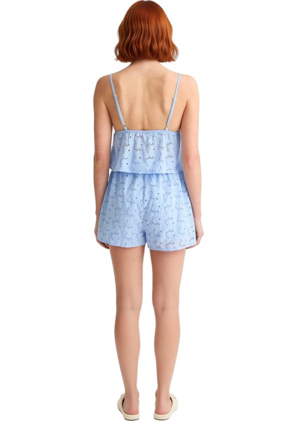 Kadın Brode Detaylı Ince Askılı Pijama Takımı Fonksiyonel Dayanıklı Kaliteli Konforlu Spor indirimleri