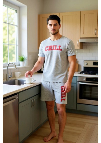 Erkek Bisiklet Yaka Kısa Kollu Baskılı Pijama Takımı Fonksiyonel Dayanıklı Kaliteli Modern fiyatları