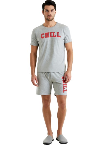 Erkek Bisiklet Yaka Kısa Kollu Baskılı Pijama Takımı Fonksiyonel Dayanıklı Kaliteli Modern fırsatları