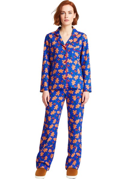 Kadin Kirmizi Yılbaşı Temali Pijama Takımı Fonksiyonel Dayanıklı Kaliteli Konforlu Estetik fırsatları