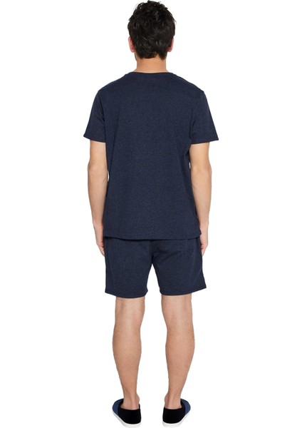 Erkek Pamuklu Lounge Takımı Bisiklet Yaka Kısa Kollu Slogan Baskılı Fonksiyonel Dayanıklı Şık fırsatları