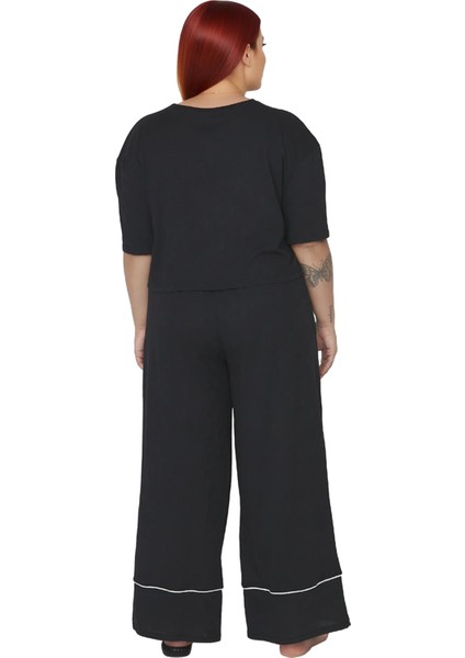 Kadin Ayicik Baskılı Wide Leg Pijama Takımı Fonksiyonel Dayanıklı Kaliteli Konforlu Modern indirimleri