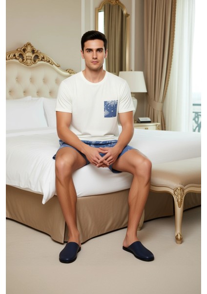 Erkek Galaksi Desenli Pamuklu Pijama Takımı Fonksiyonel Dayanıklı Kaliteli Konforlu Modern modelleri