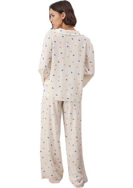 Kadın Baskılı Viskon Gömlek ve Pantolon Pijama Takımı Fonksiyonel Dayanıklı Kaliteli Rahat modelleri