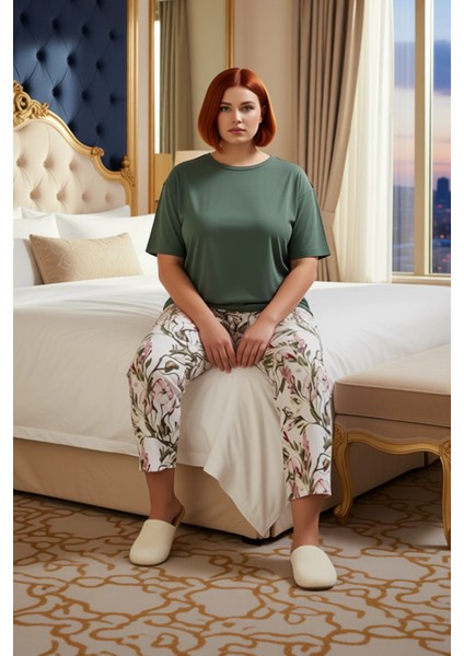Kadın Çiçekli Kapri Pijama Takımı Fonksiyonel Dayanıklı Kaliteli Konforlu Estetik Premium Şık modelleri