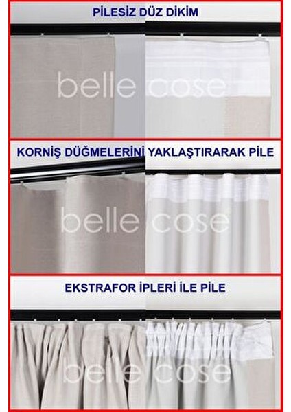 Krem Renkli Blackout Termal Fon Perde Tek Kanat Pilesiz Polyester Kumaş