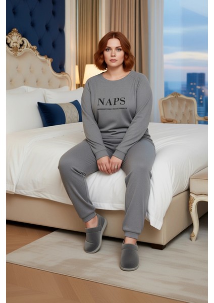 Kadın Slogan Baskılı Bisiklet Yaka Örme Eşofman Takımı Fonksiyonel Dayanıklı Kaliteli Spor modelleri