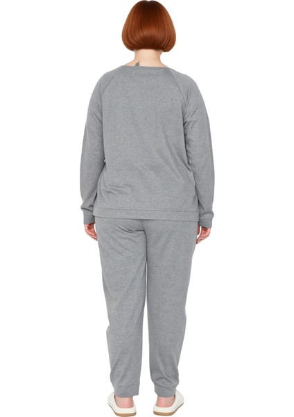 Kadın Slogan Baskılı Bisiklet Yaka Örme Eşofman Takımı Fonksiyonel Dayanıklı Kaliteli Spor indirimleri