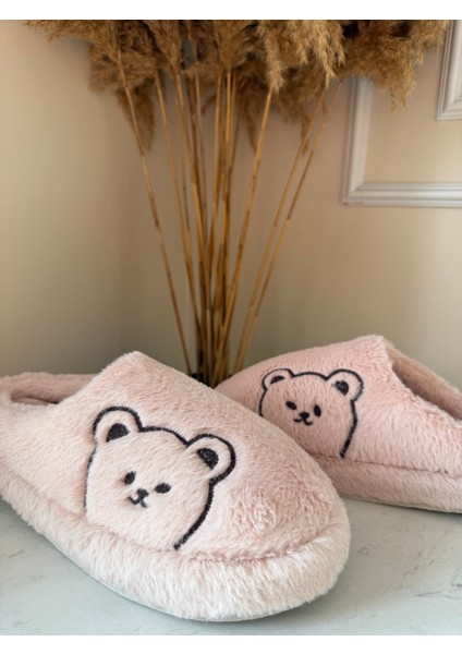 Modern Peluş Ekstra Hafif Kadın Ev Terliği Pembe modelleri