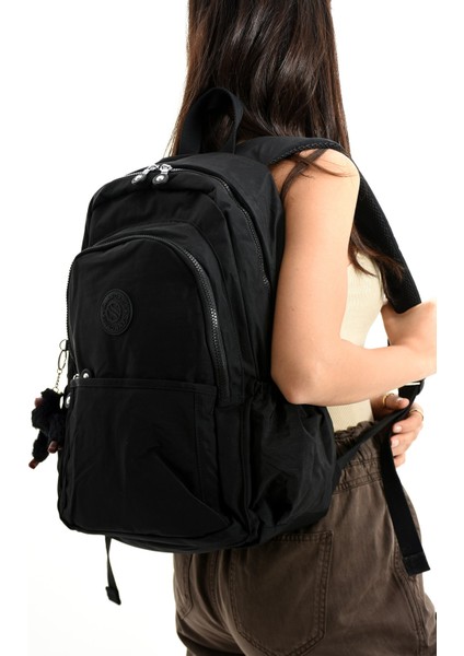 Sanmorris Unisex Suya Dayanıklı Krinkıl Kumaş Çok Gözlü Büyük Boy Okul ve Günlük Sırt Çantası fiyatları