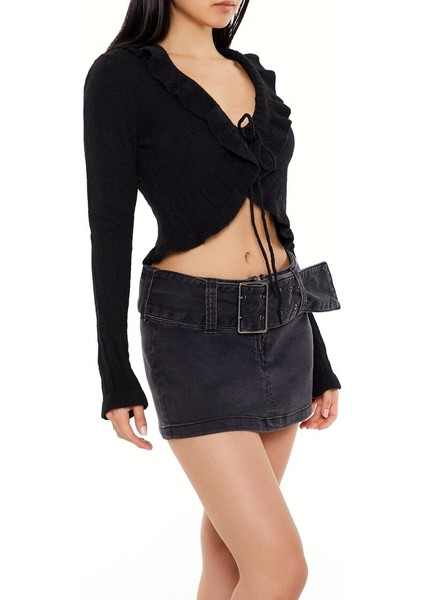 Fırfır Yaka Detaylı Hırka fırsatları