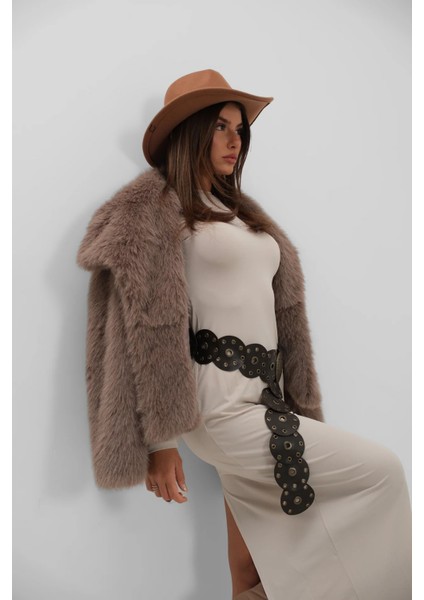 Boho Tarz Yuvarlak Halkalı Deri Kadın Kemer, Vintage Etnik Tasarım fiyatları