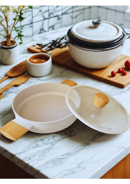 Premium Döküm Indüksiyon Taban Yapışmaz Cam Kapaklı Sağlıklı Sahan fiyatları