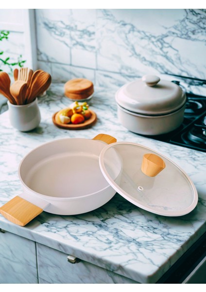 Premium Döküm Indüksiyon Taban Yapışmaz Cam Kapaklı Sağlıklı Sahan modelleri