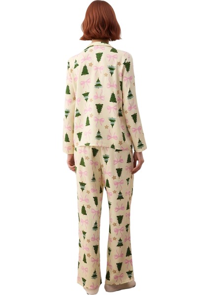 Kadın Yılbaşı Ağaç Desenli Gömlek ve Pantolon Pijama Takımı Fonksiyonel Dayanıklı Kaliteli indirimleri