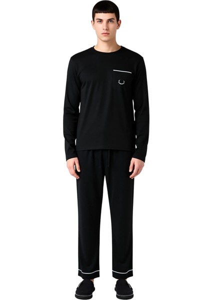 Erkek Nakışlı Bisiklet Yaka Pijama Takımı Fonksiyonel Dayanıklı Kaliteli Konforlu Estetik Şık fırsatları