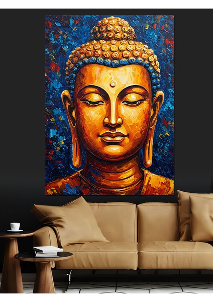 Sakin Altın Buda Heykeli Dekoratif Kanvas - Mdf Ahşap Tablo fiyatları