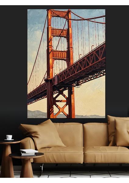 Altın Kapı Köprüsü Manzarası Dekoratif Kanvas - Mdf Ahşap Tablo fiyatları