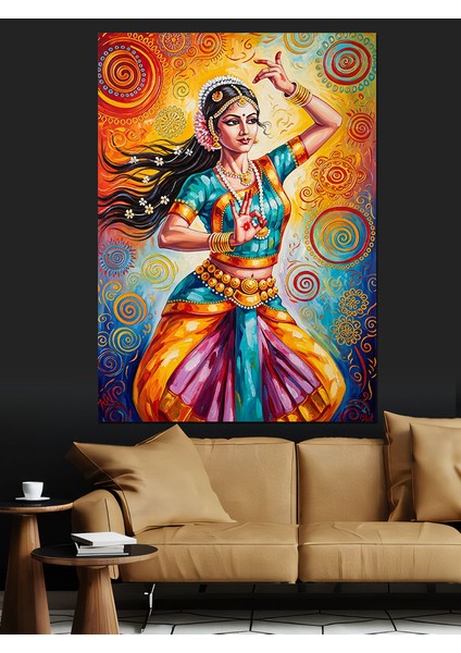 Hintli Kadın ve Dans Hareketleri Dekoratif Kanvas - Mdf Ahşap Tablo fiyatları