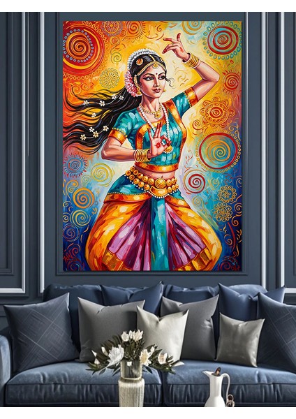 Hintli Kadın ve Dans Hareketleri Dekoratif Kanvas - Mdf Ahşap Tablo modelleri
