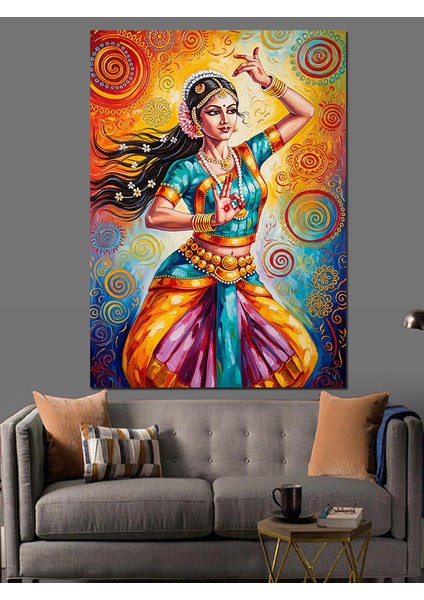 Hintli Kadın ve Dans Hareketleri Dekoratif Kanvas - Mdf Ahşap Tablo indirimleri