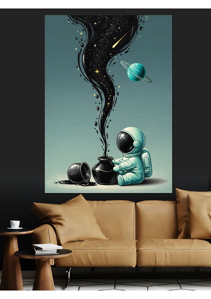 Uzay Giysili Astronot Atmosfer Dekoratif Kanvas - Mdf Ahşap Tablo modelleri