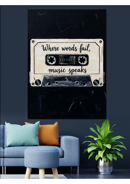 Kaset Çalar Müzik Sözleri Dekoratif Kanvas - Mdf Ahşap Tablo modelleri