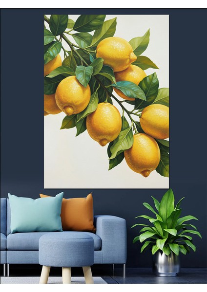 Limon Ağacı Meyve Sanatı Dekoratif Kanvas - Mdf Ahşap Tablo fırsatları