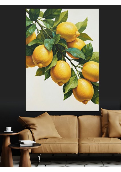 Limon Ağacı Meyve Sanatı Dekoratif Kanvas - Mdf Ahşap Tablo indirimleri