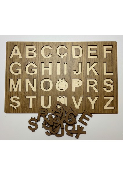 May’s Nest Ahşap Türkçe Alfabe Bul-Tak Tahtası | Eğitici Ahşap Oyuncak | Harf Öğrenme Puzzle fiyatları