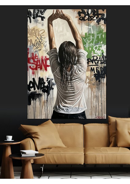 Kadın Sırtı Sanatsal Durma Dekoratif Kanvas - Mdf Ahşap Tablo