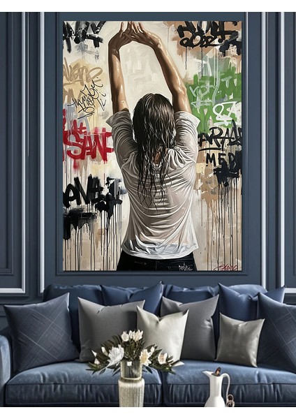 Kadın Sırtı Sanatsal Durma Dekoratif Kanvas - Mdf Ahşap Tablo indirimleri