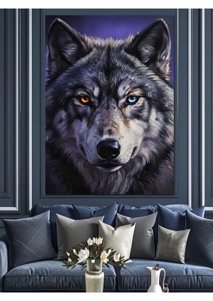 Kurt Yüzü Vahşi Hayvan Dekoratif Kanvas - Mdf Ahşap Tablo