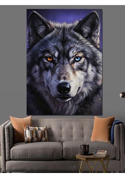 Kurt Yüzü Vahşi Hayvan Dekoratif Kanvas - Mdf Ahşap Tablo modelleri