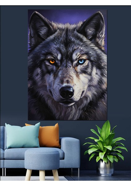 Kurt Yüzü Vahşi Hayvan Dekoratif Kanvas - Mdf Ahşap Tablo fırsatları