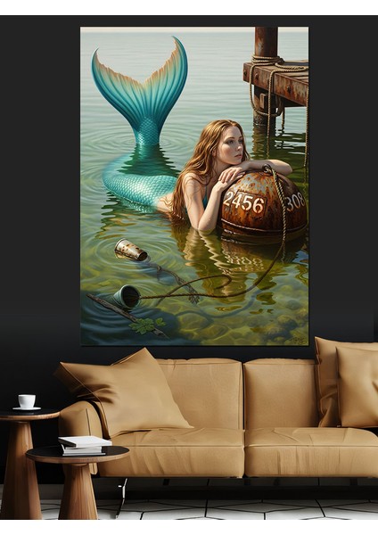 Deniz Kızı Kuyruğu Deniz Resmi Dekoratif Kanvas - Mdf Ahşap Tablo modelleri