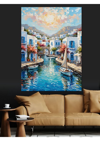 Italya Venedik Kanal Şehir Dekoratif Kanvas - Mdf Ahşap Tablo modelleri