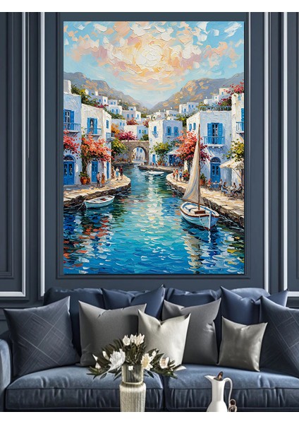 Italya Venedik Kanal Şehir Dekoratif Kanvas - Mdf Ahşap Tablo fırsatları