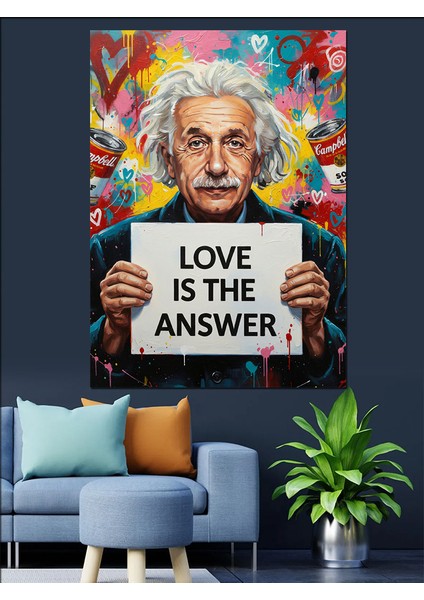 Einstein Sevgi Cevaptır Afiş Dekoratif Kanvas - Mdf Ahşap Tablo modelleri