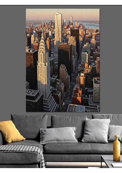New York Şehri Manzara Dekoratif Kanvas - Mdf Ahşap Tablo fiyatları