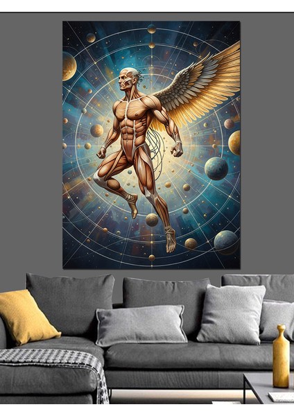 Kılıçlı Melek Yüce Sanat Dekoratif Kanvas - Mdf Ahşap Tablo fiyatları