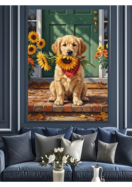 Retriever Köpek Yavrusu Sevimli Dekoratif Kanvas - Mdf Ahşap Tablo modelleri