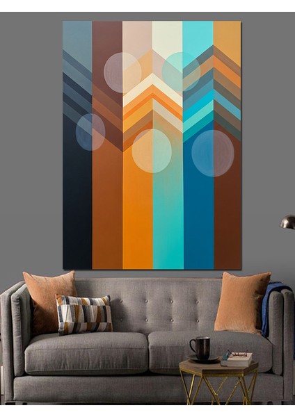 Geometrik Çizgiler Soyut Renk Dekoratif Kanvas - Mdf Ahşap Tablo indirimleri