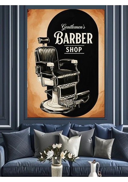 Klasik Berber Dükkanı Tıraş Dekoratif Kanvas - Mdf Ahşap Tablo fiyatları