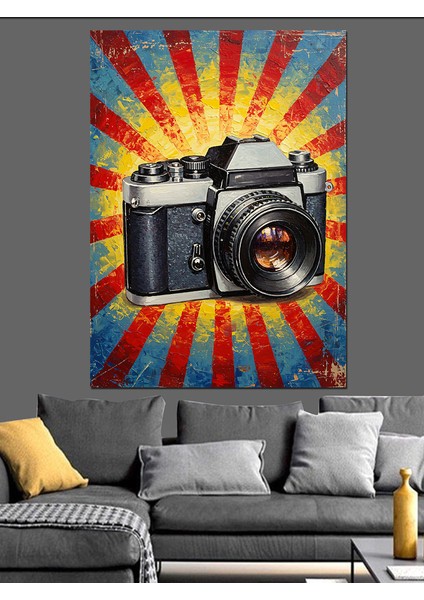 Eski Kamera Retro Poster Dekoratif Kanvas - Mdf Ahşap Tablo indirimleri