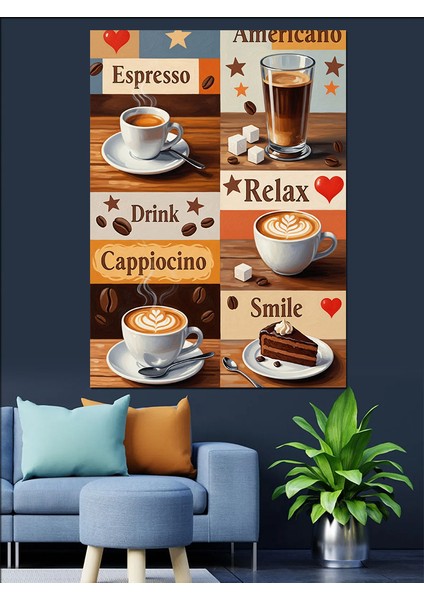 Vintage Kahve Molası Poster Dekoratif Kanvas - Mdf Ahşap Tablo modelleri